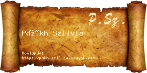 Pákh Szilvia névjegykártya